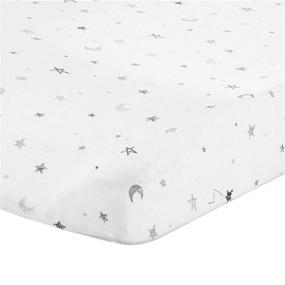 img 1 attached to 🌙 Grey Stars and Moon Changing Table Pad Cover - Soft, Breathable, 100% Natural Cotton Jersey Knit, Fitted Contoured Design for Boys and Girls - 17x35x5 Inch (1 Pack)