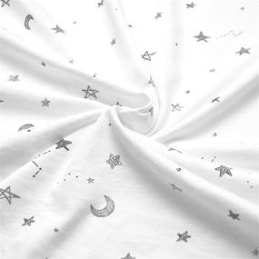 img 3 attached to 🌙 Grey Stars and Moon Changing Table Pad Cover - Soft, Breathable, 100% Natural Cotton Jersey Knit, Fitted Contoured Design for Boys and Girls - 17x35x5 Inch (1 Pack)