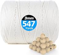 venroii macrame cord 3mm x 547yards: premium natural cotton craft rope for wall hangings, dream catchers, plant hangers, and more! logo