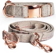 🐶 durable cotton dog collar and leash set with metal buckle, adjustable 3 lengths (6.6ft) – ideal for small, medium, and large dogs logo