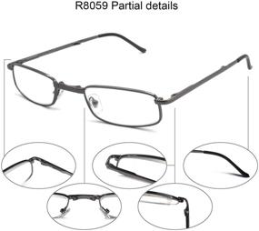 img 1 attached to 👓 Versatile & Stylish EYE ZOOM Reading Glasses Set: Compact Rectangular Metal Folding Frames with Hard Case - Designed for Comfortable Fit, Ideal for Men and Women - Black, Gunmetal and Silver, 3.00 Strength