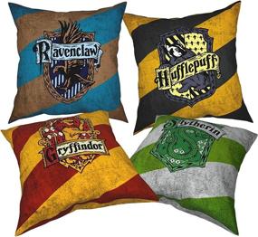 img 3 attached to 🧙 4-Pack Akyuu Harry HogwartsSchool Potter Pillowcases - Set of 4 HarryPotter Pillow Covers, Ideal for Home Decor Room Couch Sofa Bed 18x18 in