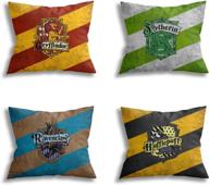 🧙 4-pack akyuu harry hogwartsschool potter pillowcases - set of 4 harrypotter pillow covers, ideal for home decor room couch sofa bed 18x18 in логотип