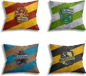 img 4 attached to 🧙 4-Pack Akyuu Harry HogwartsSchool Potter Pillowcases - Set of 4 HarryPotter Pillow Covers, Ideal for Home Decor Room Couch Sofa Bed 18x18 in