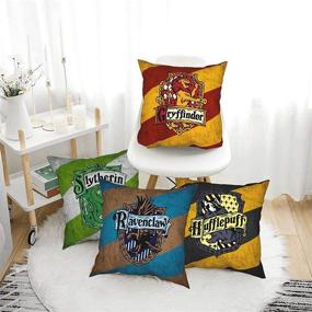 img 2 attached to 🧙 4-Pack Akyuu Harry HogwartsSchool Potter Pillowcases - Set of 4 HarryPotter Pillow Covers, Ideal for Home Decor Room Couch Sofa Bed 18x18 in