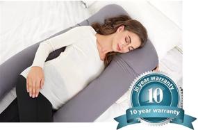 img 1 attached to 🤰 Bedbee Pregnancy Pillow, U Shaped Maternity Pillow with Removable Cover - Premium Support for Back, Hips, Legs, and Belly during Sleep for Pregnant Women (Grey)