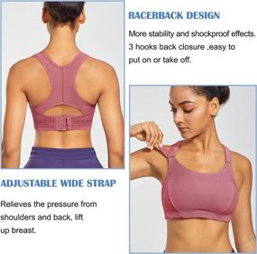 img 3 attached to 🏋️ IHHCOXK Front Adjustable Wireless Racerback Sports Bras for Women - High Impact Crop Top Push Up Workout Bra