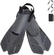 🏊 omgear swim fins - snorkel fins & snorkeling gear flippers for swimming & short diving - travel size with mesh bag, extra fin straps - open heel adjustable for lap swimming & scuba dive - adult men women kids logo