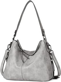 img 4 attached to 👜 Стильная кожаная сумка CLUCI Hobo Tote: модный плечевой складной ведрообразный пакет для женщин