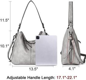 img 2 attached to 👜 Стильная кожаная сумка CLUCI Hobo Tote: модный плечевой складной ведрообразный пакет для женщин