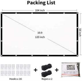 img 3 attached to Funcilit 120inch Projector Screen, 16:9 4K HD 3D, Portable Foldable Movie Screen - Wrinkle-Free for Home Theater Outdoor Indoor Use - Double Side Projection