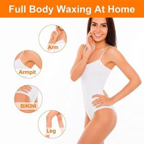 img 2 attached to 🪄 100-Pack Body Hair Removal Wax Strips for Women - Arms, Legs, Underarms, Eyebrows, Bikini, and Brazilian Areas - Quick & Painless Hair Remover - Includes 10 After-Wax Wipes