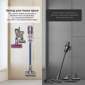 img 3 attached to LANMU Wall Mount Accessory Holder Organizer for Dyson V15, V11 Outsize, 🧹 V11 V10 V8 V7 Absolute/Animal/Motorhead Vacuum Cleaner - No More Messy Tools (Gray)