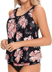 img 2 attached to 👙 Stylish Yonique Blouson Tankini Swimsuit: The Perfect Printed Women's Clothing for Summer