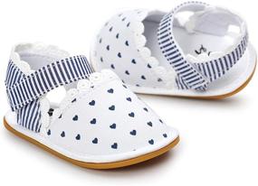 img 2 attached to 👶 Meckior Infant Baby Girls Boys Summer Sandals - Open Toe Lace Princess Dress Wedding Flats Shoes - Newborn Toddler Soft Non-slip Sole First Walker Crib Shoes