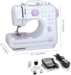 img 3 attached to 🧵 Electric Household Mini Sewing Machine for Adult Beginners – Portable Tool with 12 Built-in Stitches, 2 Speeds, Double Thread, LED Light, Thread Cutter, Foot Pedal Included – Ideal for DIYers