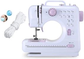 img 4 attached to 🧵 Electric Household Mini Sewing Machine for Adult Beginners – Portable Tool with 12 Built-in Stitches, 2 Speeds, Double Thread, LED Light, Thread Cutter, Foot Pedal Included – Ideal for DIYers