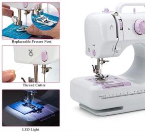 img 1 attached to 🧵 Electric Household Mini Sewing Machine for Adult Beginners – Portable Tool with 12 Built-in Stitches, 2 Speeds, Double Thread, LED Light, Thread Cutter, Foot Pedal Included – Ideal for DIYers