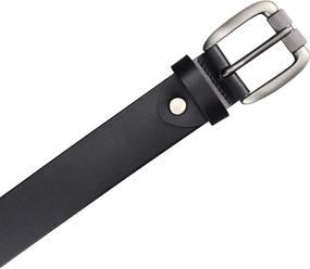 img 2 attached to 👔 Bullko Casual Leather Belt with Silver Buckle - Essential Men's Accessories