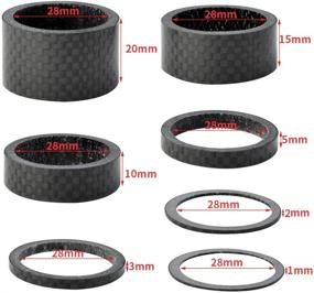 img 3 attached to 🚲 Fengek 15 Pcs Headset Spacer: Carbon Fiber Road Bicycle Stem Headset Spacers Kit for 1-1/8 Inch Stem, 7 Sizes - 1mm to 20mm