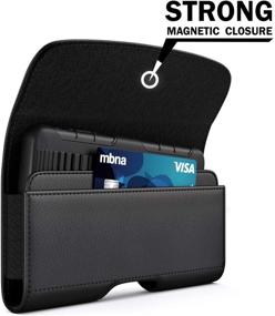 img 1 attached to 📱 BOMEA iPhone 11 Pro/Xs/X/10 Holster Case with Belt Clip & ID Card Holder - Carrying Pouch for Men, Black