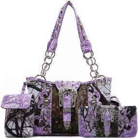 img 4 attached to 👜 Turquoise Women's Handbags & Wallets with Western Camouflage Concealed Shoulder Design