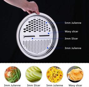 img 3 attached to 🥗 Jeslon 11-Inch Stainless Steel Drain Basket Vegetable Cutter and 3-in-1 Kitchen Multipurpose Julienne Grater - Salad Maker Bowl