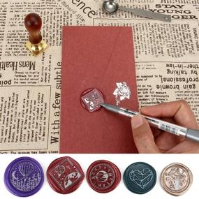 img 1 attached to 💌 Wax Seal Pen Set: Yoption 4-Piece Metallic Pens for Elegant Sealing of Wedding Invitations and Decorative Stamp Designs