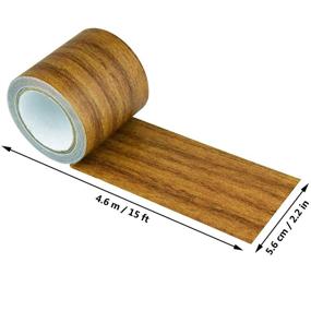 img 3 attached to 🌳 Adhesive Wood Grain Repair Tape for Furniture Floor Beautification and Home Decoration - Brown Antique Oak, Marrywindix 1 Roll 15 Feet