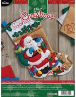 bucilla 18-inch santa's visit felt applique stocking kit logo