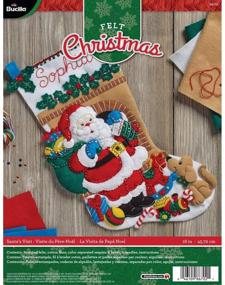 img 4 attached to Bucilla 18-Inch Santa's Visit Felt Applique Stocking Kit