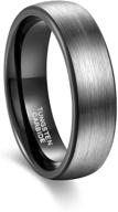 💍 6mm tungsten wedding band - greenpod men women two tone engagement ring comfort fit size 4-15, silver/black/blue/rose gold logo