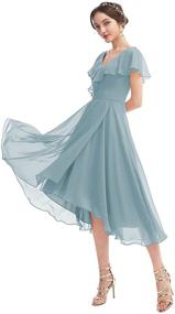 img 4 attached to SYYS Chiffon Bridesmaid Dresses Pockets Women's Clothing