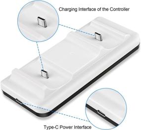 img 3 attached to 🔌 Efficient PS5 Charging Station with 2 Removable Type C Charging Port for Controllers - White by TechKen