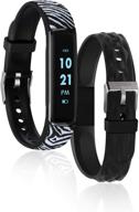 🏋️ slim waterproof fitness activity tracker with heart rate monitor and multi-sports mode, pedometer for android and ios smartphones, includes interchangeable straps логотип