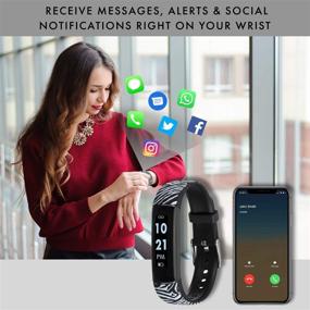 img 2 attached to 🏋️ Slim Waterproof Fitness Activity Tracker with Heart Rate Monitor and Multi-Sports Mode, Pedometer for Android and iOS Smartphones, Includes Interchangeable Straps