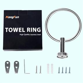 img 3 attached to 🧻 MongFun Towel Ring - Bathroom Hand Towel Holder, Chrome Steel, Kitchen Bath Towel Hanger Hooks, Silver Rustproof & Polished 304 Stainless Steel (Drill Required)