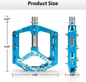 img 3 attached to Alston MTB Bike Pedals: CNC Machined Platform Pedals with 3 Sealed Bearings - Suitable for Adults and Youth, Non-Slip Anti-Skid 9/16