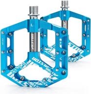 alston mtb bike pedals: cnc machined platform pedals with 3 sealed bearings - suitable for adults and youth, non-slip anti-skid 9/16 logo