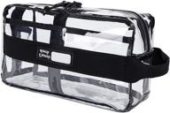 tsa approved clear travel makeup bag - rough enough toiletry organizer case with zipper pockets and handle logo