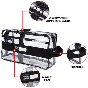 img 1 attached to TSA Approved Clear Travel Makeup Bag - Rough Enough Toiletry Organizer Case with Zipper Pockets and Handle