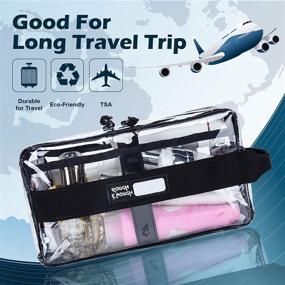 img 3 attached to TSA Approved Clear Travel Makeup Bag - Rough Enough Toiletry Organizer Case with Zipper Pockets and Handle