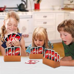 img 1 attached to 🎴 Organize with Style: RNK Gaming Wooden Playing Card Holders Set of 2 Tray Racks for Kids & Seniors