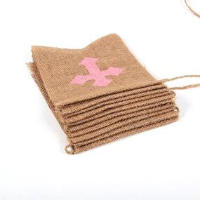 img 2 attached to 🐇 GOER Easter Banner: He is Risen! Natural Burlap Decorations and Photo Props for Easter