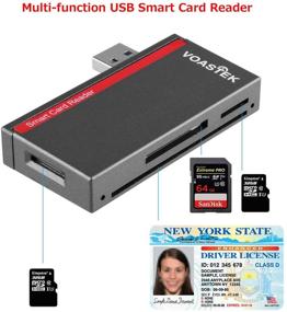 img 3 attached to 💻 VOASTEK USB 3.0 Smart Card Reader - Electronic ID Card, CAC Smart Card, and Memory Card Adapter - Compatible with Windows XP/Vista/7/8/10 (32/64bit), Linux, Mac OS