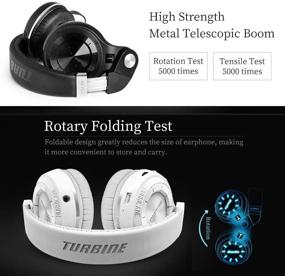 img 1 attached to 🎧 Bluedio T2S Bluetooth Headphones: 57mm Driver, Wireless On-Ear Headset with Mic - 40 Hours Play Time (White)