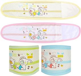 img 4 attached to 👶 Trycooling 4PCS Soft Cotton Baby Infant Umbilical Cord Belly Band - Cartoon Newborn Navel Belt (Random Style)