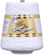 🧶 пряжа из хлопка lily sugar'n cream cotton cone, 14 унций, белая - 1 конус логотип