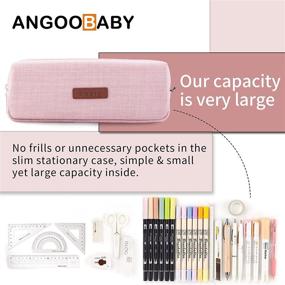 img 3 attached to 🎒 ANGOOBABY Small Pencil Case: Student Pencil Pouch, Coin Pouch, Cosmetic Bag – School & Office Organizer for Teens – Pink