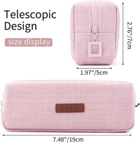 img 1 attached to 🎒 ANGOOBABY Small Pencil Case: Student Pencil Pouch, Coin Pouch, Cosmetic Bag – School & Office Organizer for Teens – Pink